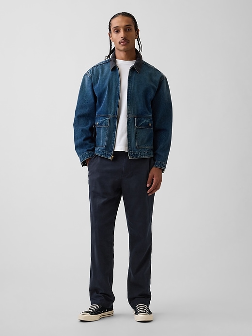 Image number 6 showing, Linen-Cotton Relaxed Straight Trousers