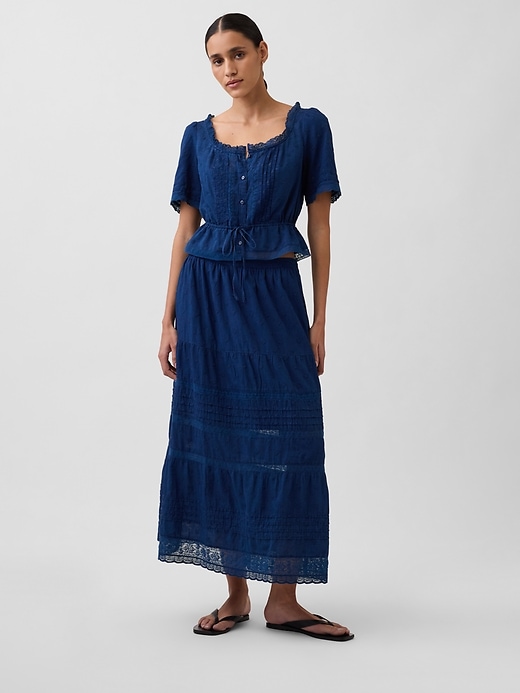 Image number 5 showing, Lace-Trim Maxi Skirt