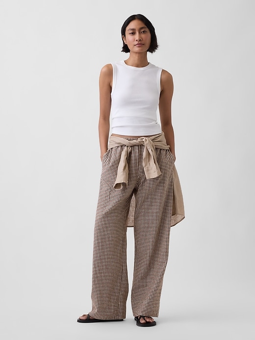 Image number 6 showing, Linen-Blend Easy Wide-Leg Pants