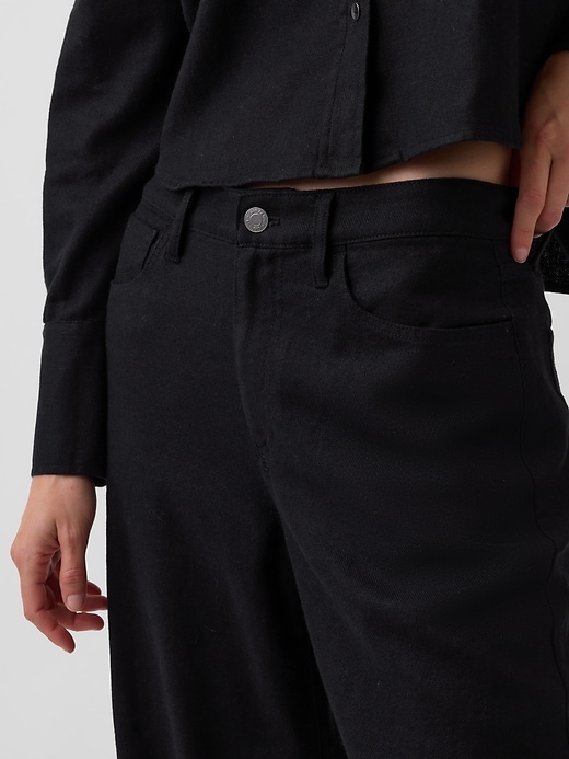 Image number 5 showing, Linen-Cotton Wide-Leg Pants