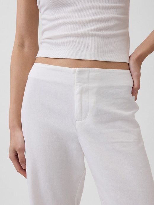 Image number 5 showing, Low Rise Linen-Blend Flare Pants