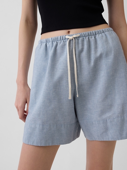 Image number 5 showing, 6" Linen-Blend Easy Shorts