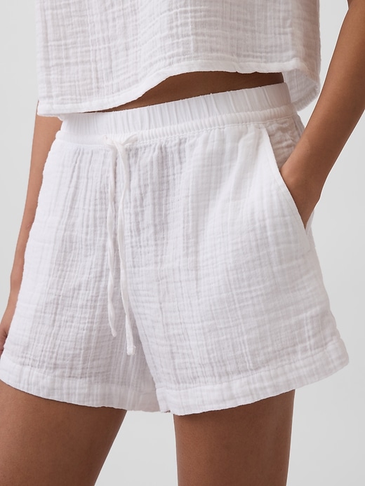 Image number 5 showing, 4" Mid Rise Cotton Gauze Easy Shorts