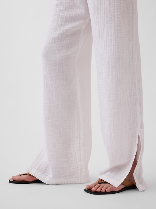 Image number 5 showing, Cotton Gauze Easy Split-Hem Pants