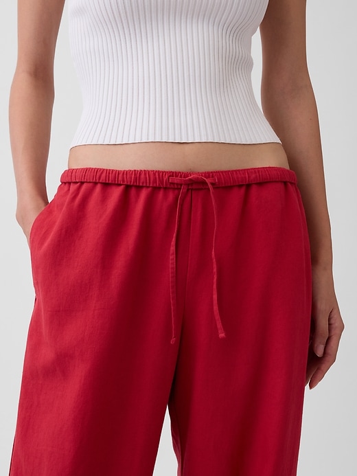 Image number 5 showing, Linen-Blend Easy Wide-Leg Pants