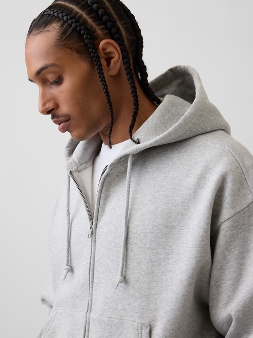 Image number 4 showing, VintageSoft Oversized Crop Zip Hoodie