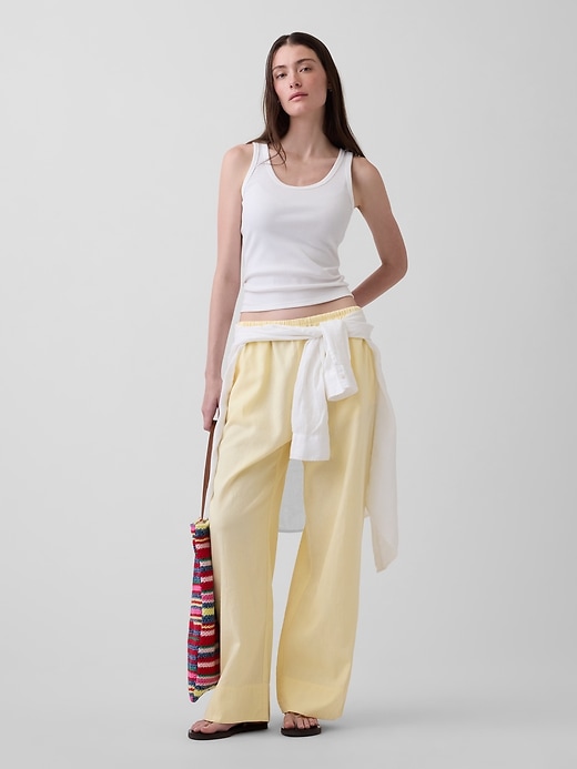 Image number 5 showing, Linen-Blend Easy Wide-Leg Pants