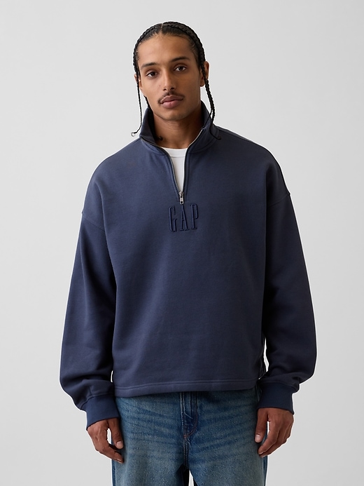 Heavyweight Oversized Logo Quarter-Zip Pullover from GAP - $63