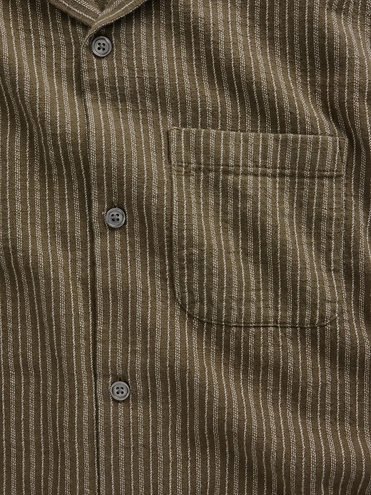 Image number 4 showing, Dobby Stripe Relaxed Straight-Hem Shirt
