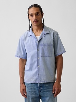 Мужские рубашки Gap Chambray Resort Shirt — фото 3