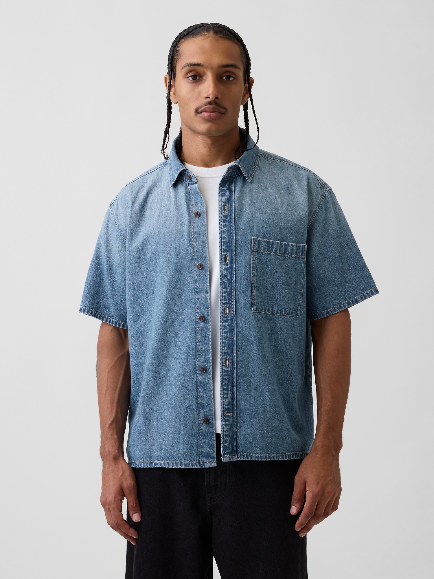 Мужские рубашки Gap Denim Relaxed Shirt