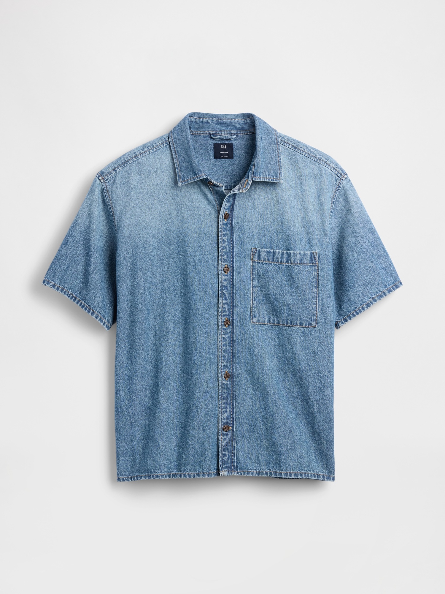 Мужские рубашки Gap Denim Relaxed Shirt — фото 5