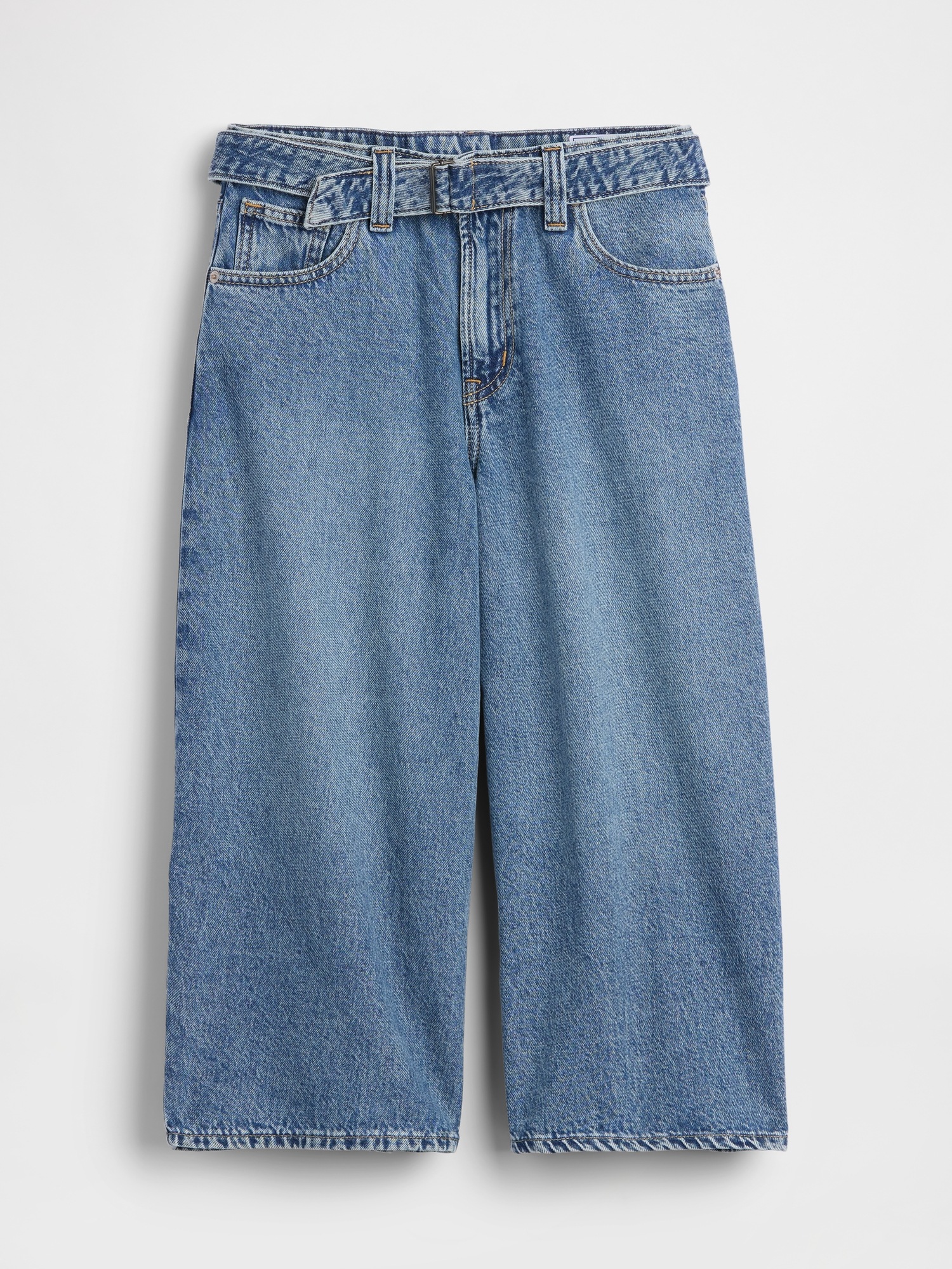 Женские джинсы Gap High Rise Belted Barrel Culotte Jeans — фото 6