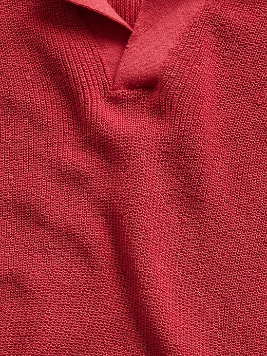 Image number 4 showing, Linen-Blend Camp Polo Sweater Shirt