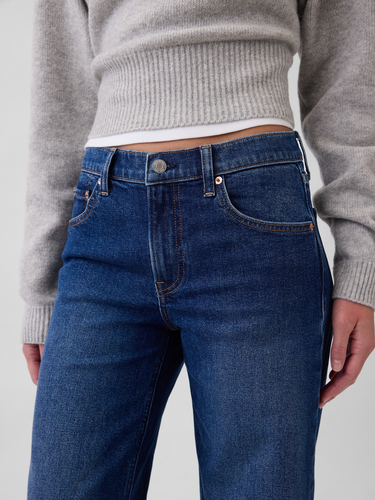 Женские джинсы Gap Mid Rise Stride Wide-Leg Jeans — фото 5