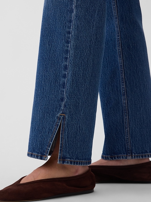 Image number 5 showing, Mid Rise Split-Hem Straight Jeans