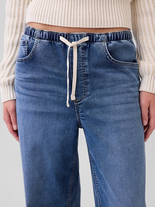 Image number 5 showing, Mid Rise Knit Easy Baggy Jeans