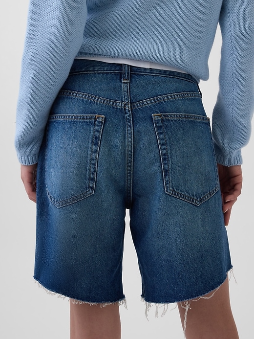 Image number 5 showing, Mid Rise Loose Denim Bermuda Shorts