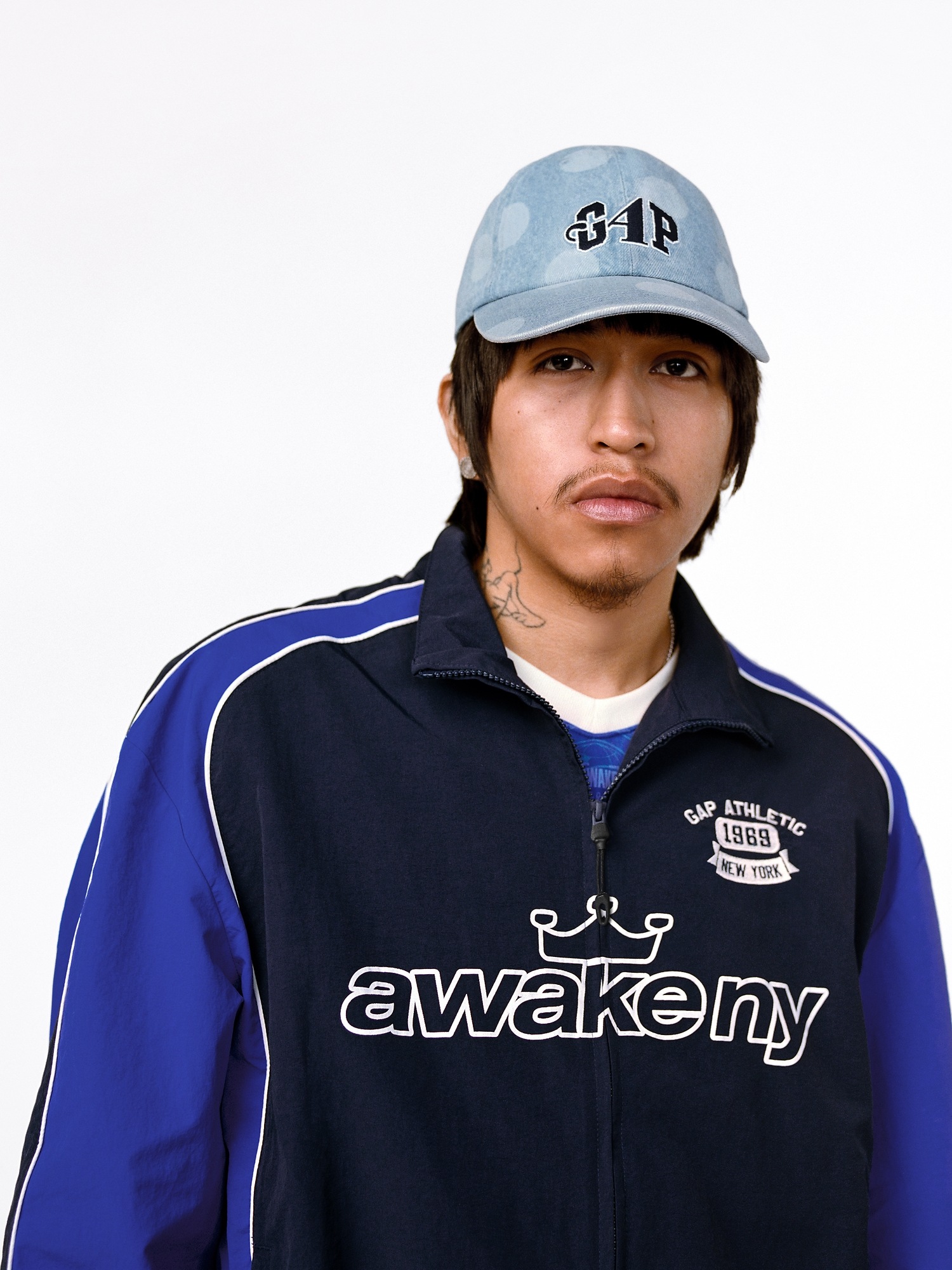Мужская джинсовая бейсболка Gap x Awake NY в горошек