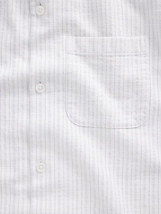 Image number 4 showing, Dobby Stripe Relaxed Straight-Hem Shirt