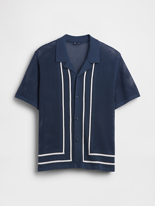 Image number 5 showing, Stripe Camp Collar Sweater Shirt