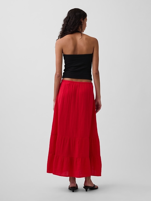 Image number 2 showing, Cotton Gauze Tiered Easy Maxi Skirt