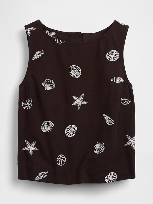 Image number 5 showing, Linen-Blend Crop Shell Tank Top