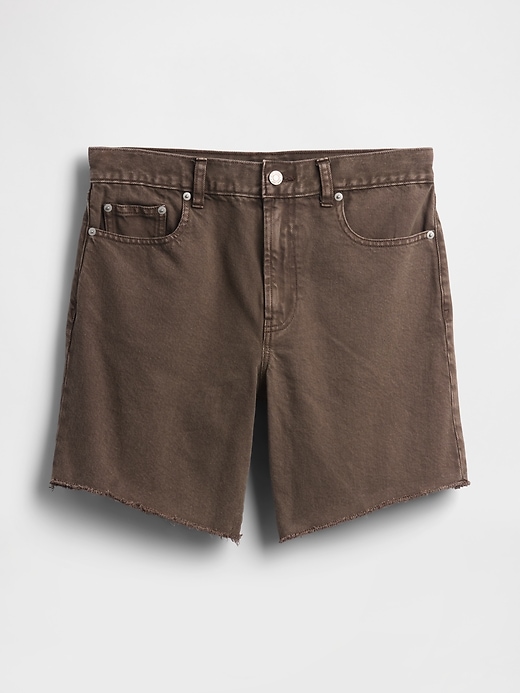 Image number 6 showing, 8" Mid Rise Loose Denim Bermuda Shorts