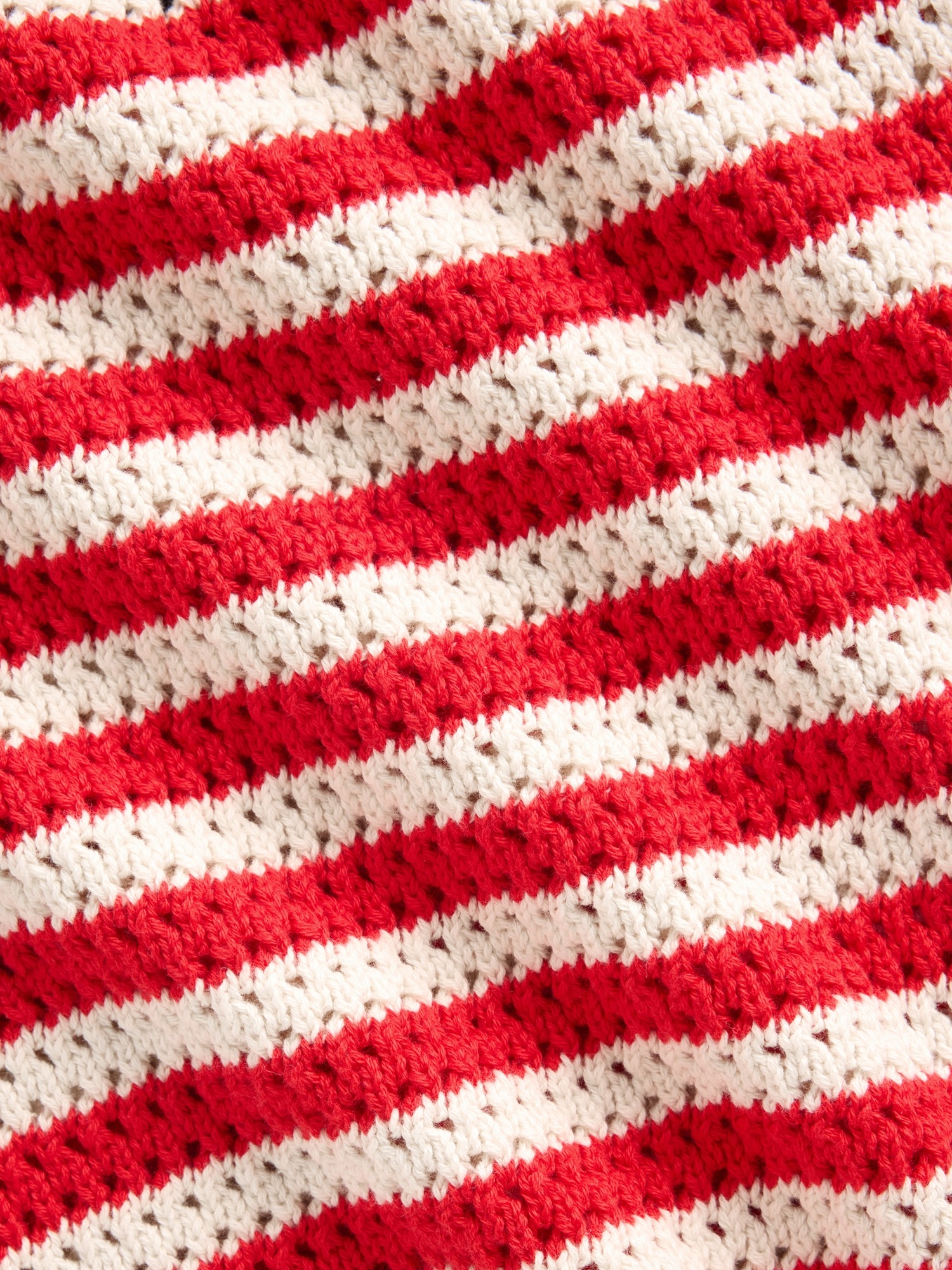 Женский свитер Gap 100% Cotton Crochet Crop Sweater Tank, цвет: Красный полосатый — фото 3