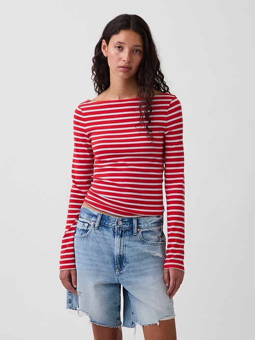 Image number 1 showing, Modern Boatneck T-Shirt