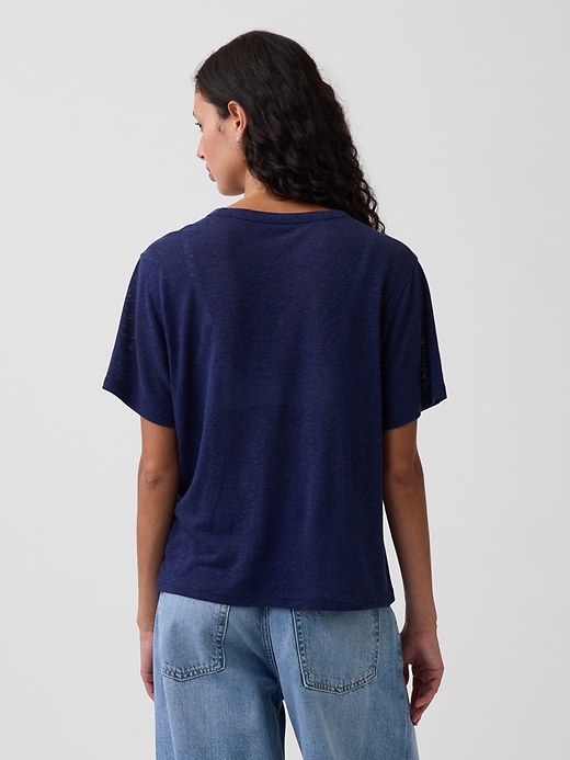 Image number 3 showing, Linen-Blend Relaxed T-Shirt