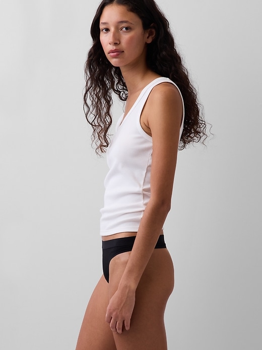 Image number 2 showing, Organic Stretch Cotton Logo Thong