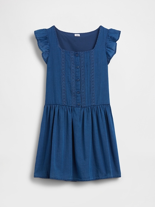Image number 2 showing, Kids Flutter-Sleeve Lace-Trim Dress