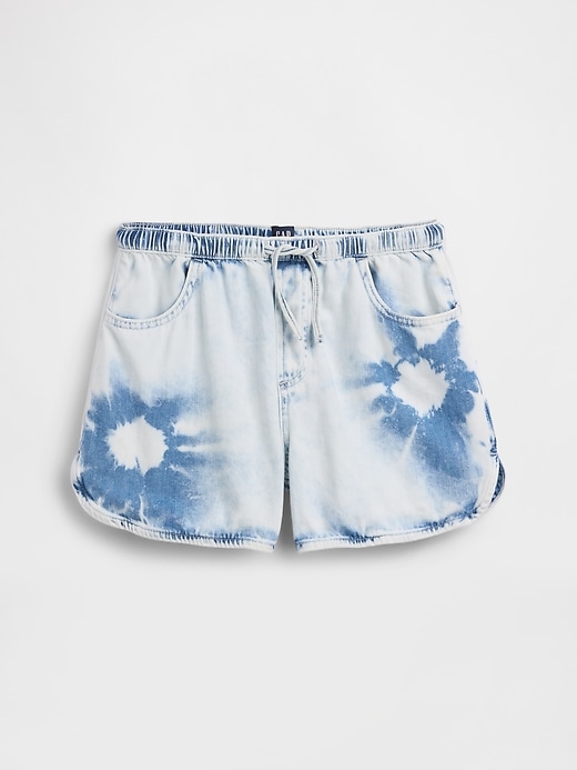 Image number 2 showing, Kids High Rise Tie-Dye Denim Easy Shorts