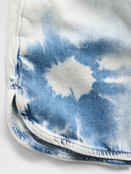 Image number 5 showing, Kids High Rise Tie-Dye Denim Easy Shorts