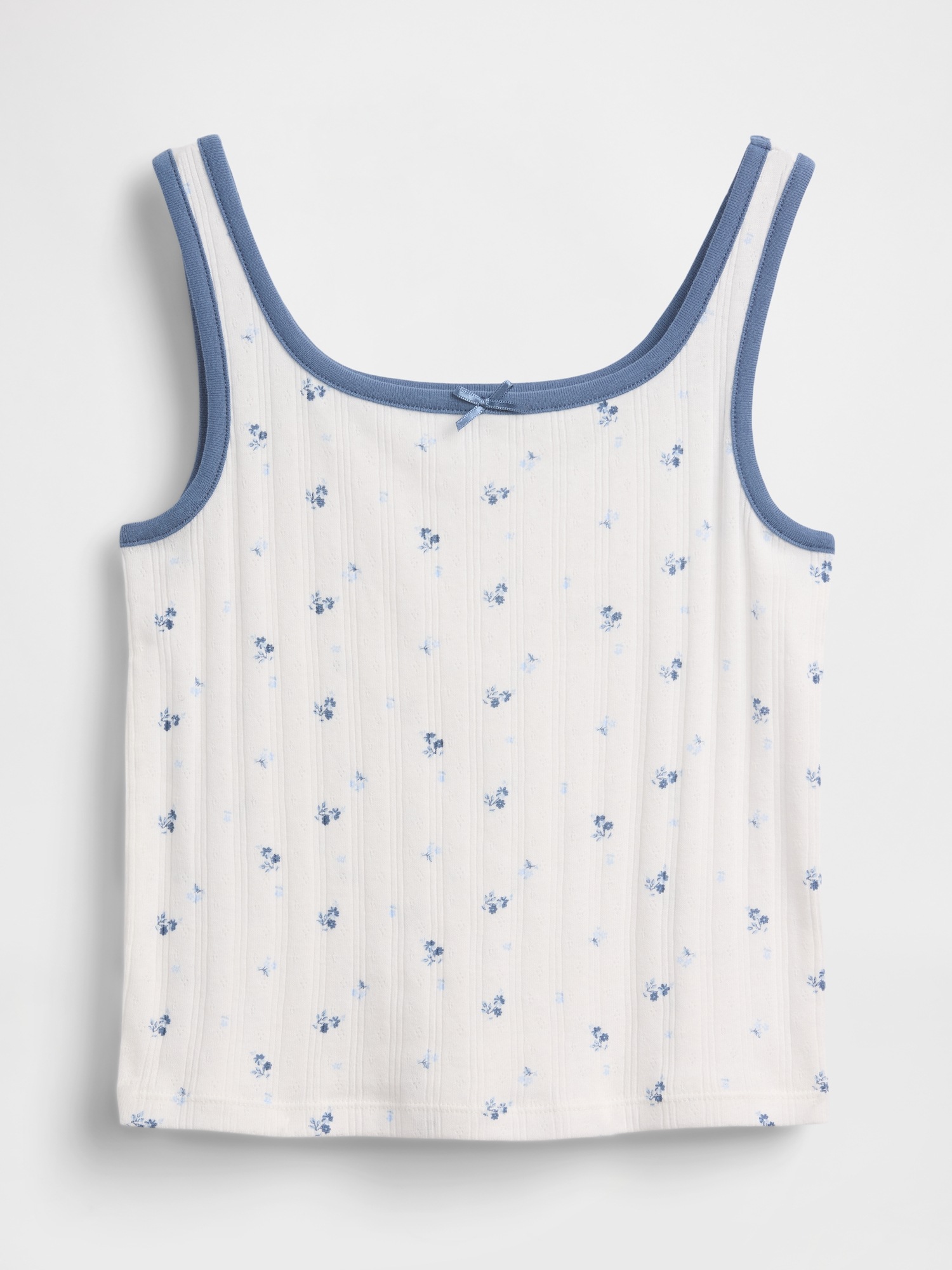 Детский топ Gap Pointelle Tank Top, цвет: Синий с принтом — фото 2