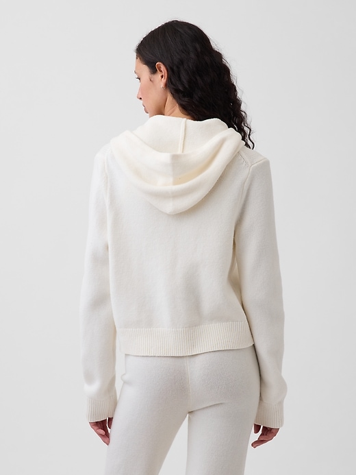 Image number 3 showing, CashSoft Sweater Crop Zip Hoodie