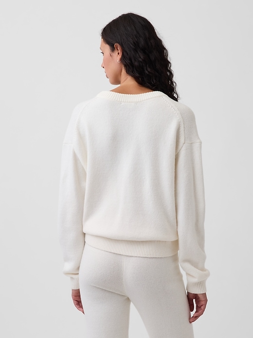 Image number 3 showing, CashSoft Oversized V-Neck Sweater