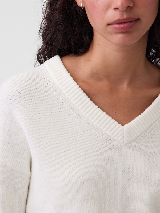 Image number 4 showing, CashSoft Oversized V-Neck Sweater