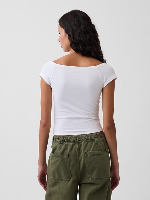 CloseKnit Jersey Off-Shoulder Crop T-Shirt | Gap CloseKnit Jersey Off-Shoulder Crop T-Shirt | Gap