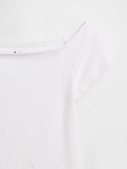 Image number 4 showing, CloseKnit Jersey Off-Shoulder Crop T-Shirt