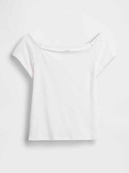 Image number 5 showing, CloseKnit Jersey Off-Shoulder Crop T-Shirt