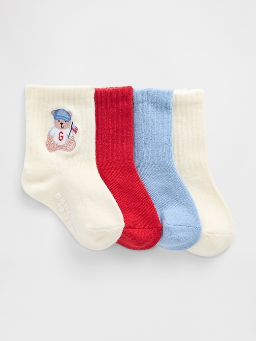 Image number 1 showing, Toddler Brannan Bear Americana Crew Socks (4-Pack)