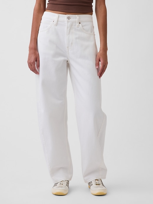 Image number 2 showing, High Rise Barrel Jeans