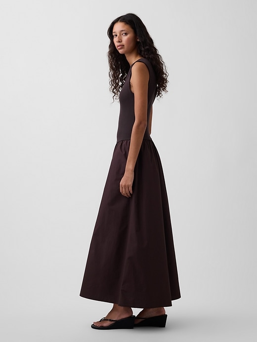 Image number 3 showing, Mixed Media Drop-Waist Maxi Dress