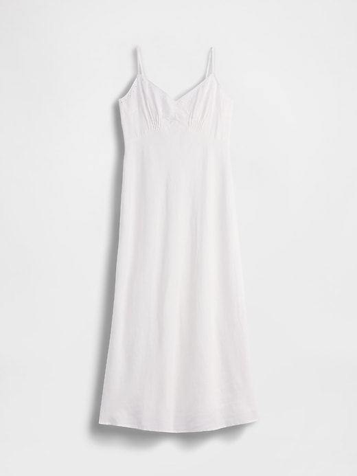 Image number 5 showing, Linen-Blend Embroidered PJ Cami Midi Dress