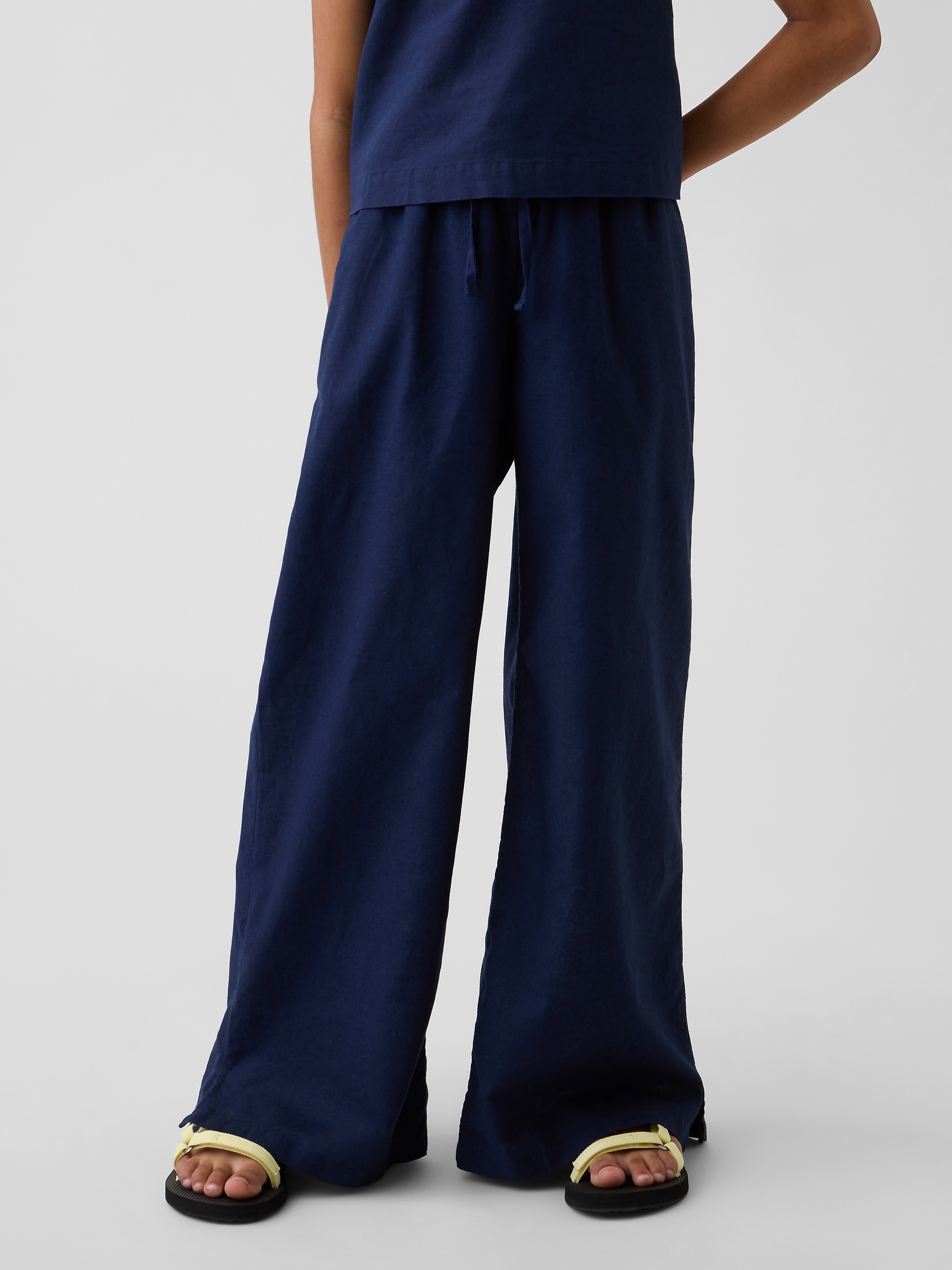 Детские брюки Gap Kids Linen-Cotton Easy Wide-Leg Pants — фото 3