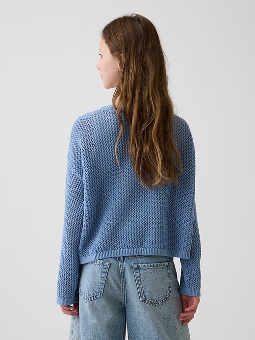 Image number 3 showing, Kids Crochet Oversized Graphic Sweater