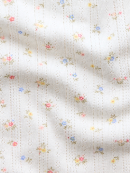 Image number 4 showing, Pointelle Lettuce-Hem Crop PJ Cami