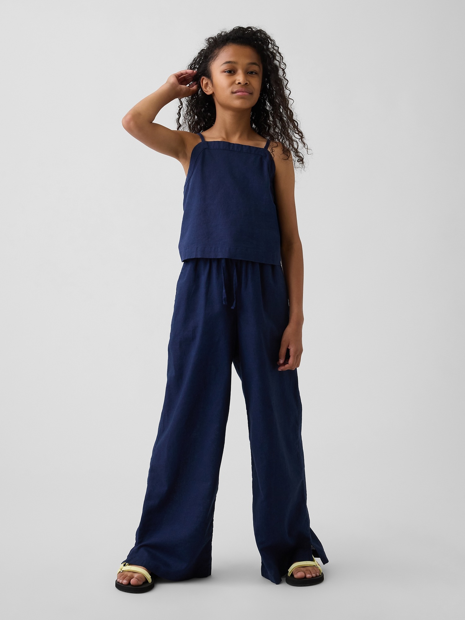 Детские брюки Gap Kids Linen-Cotton Easy Wide-Leg Pants